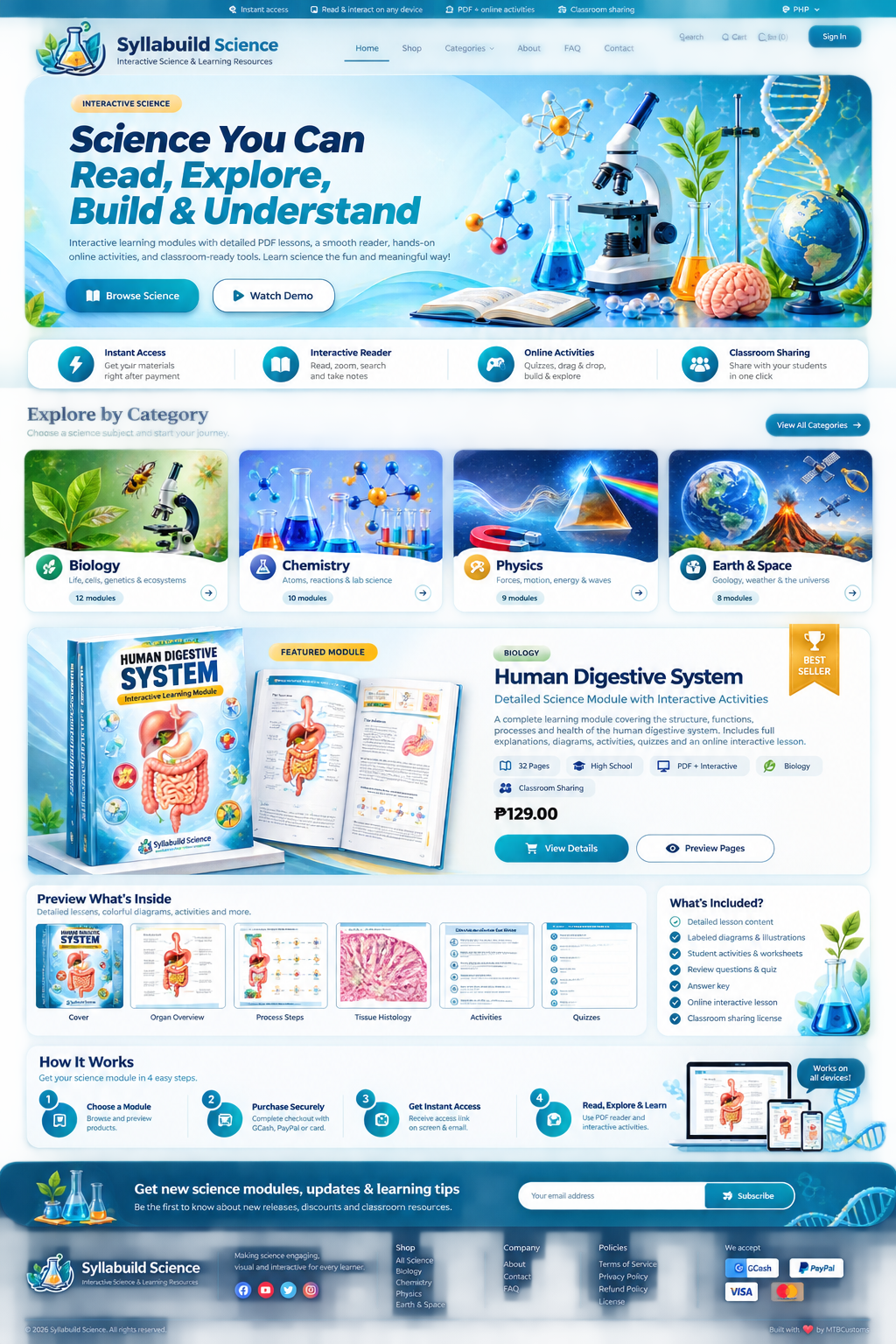 Syllabuild Interactive Science homepage